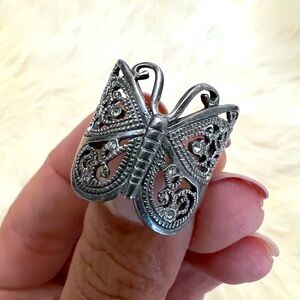 Sterling Silver .925 Butterfly Filigree Ring – Size 6.5